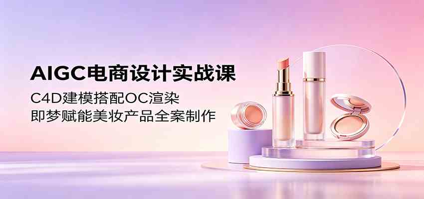 AIGC电商设计实战课:C4D建模搭配OC渲染,即梦赋能美妆产品全案制作-智云网