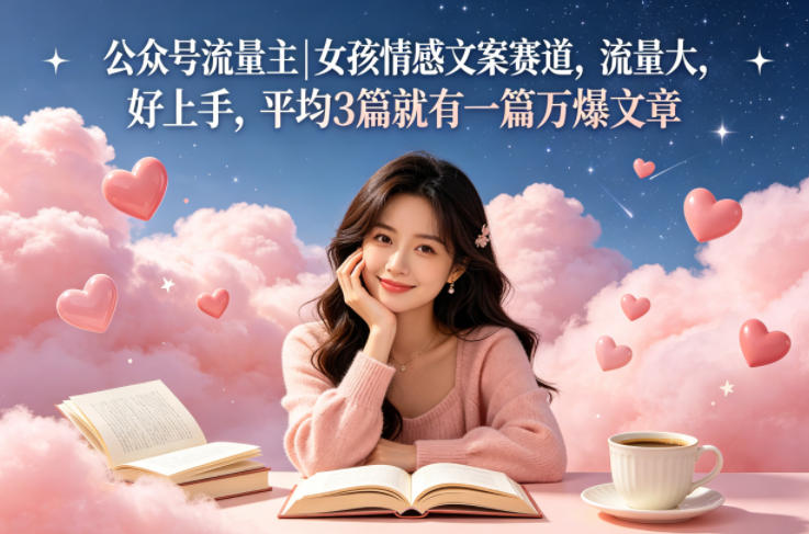 公众号流量主女孩情感文案赛道,流量大,好上手,平均3篇就有一篇万爆文章 公众号流量主女孩情感文案赛道,流量大,好上手,平均3篇就有一篇万爆文章