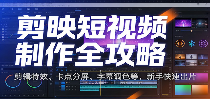 剪映短视频制作全攻略：剪辑特效、卡点分屏、字幕调色等，新手快速出片-智云网
