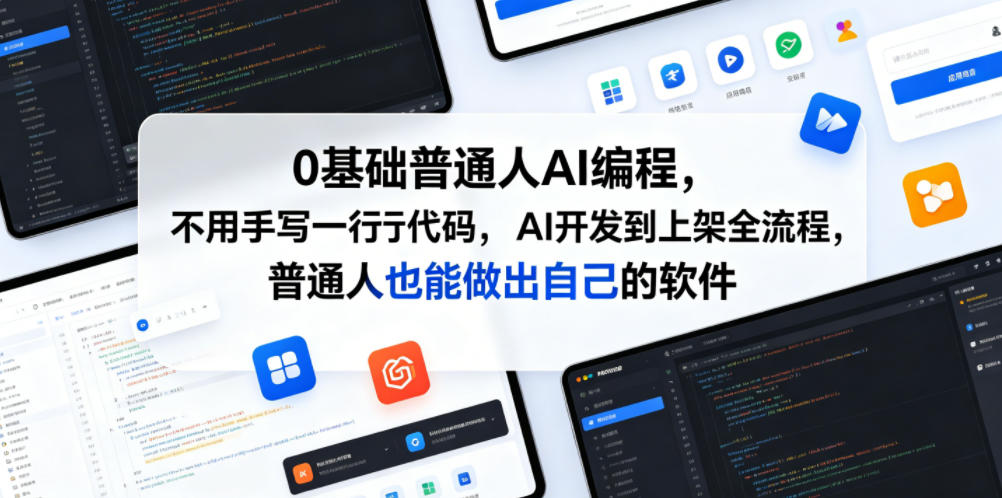 0基础普通人AI编程,不用手写一行代码,AI开发到上架全流程,普通人也能做出自己的软件-智云网