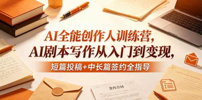 AI全能创作人训练营,AI剧本写作从入门到变现,短篇投稿+中长篇签约全指导 AI全能创作人训练营,AI剧本写作从入门到变现,短篇投稿+中长篇签约全指导