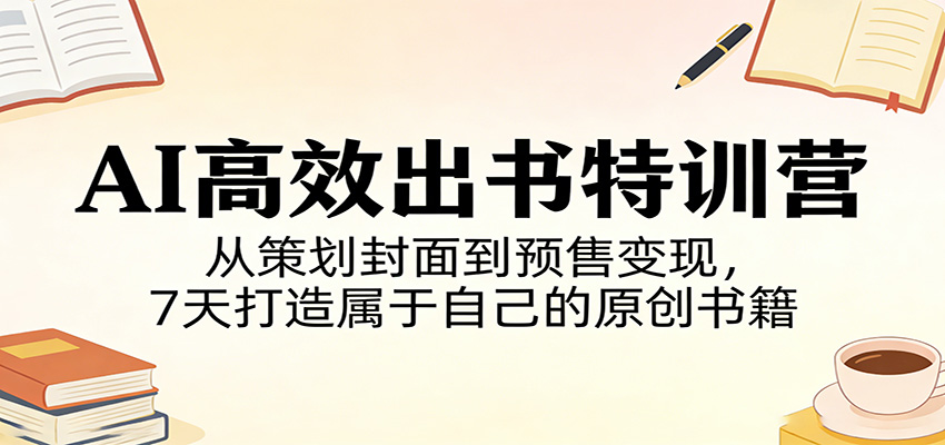 AI高效出书特训营：从策划封面到预售变现，7天打造属于自己的原创书籍-智云网