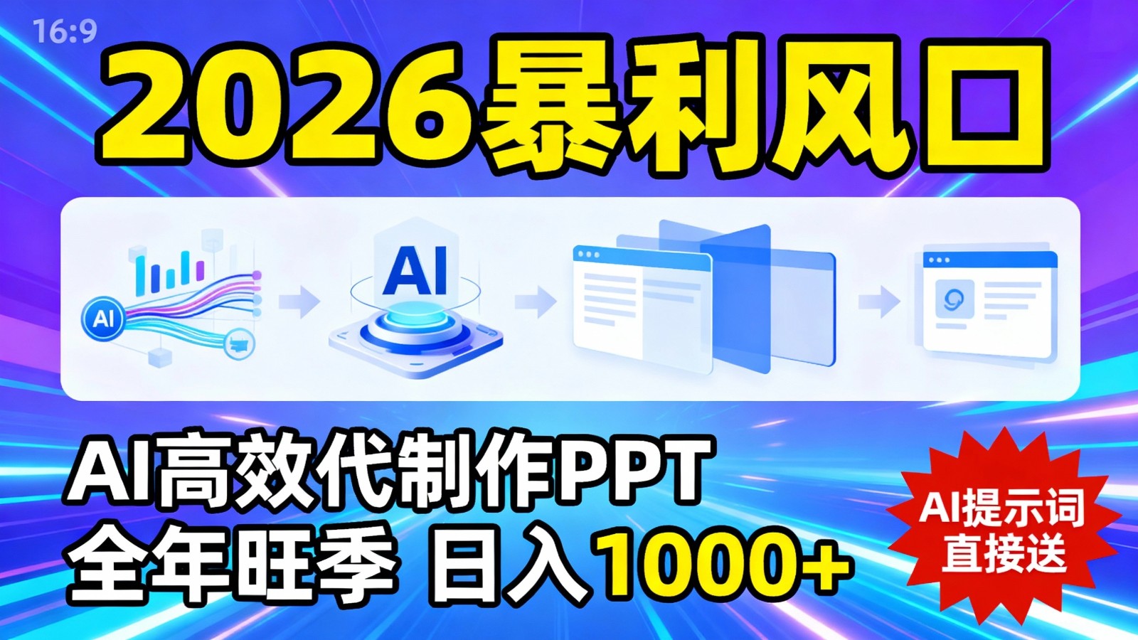 2026暴利!用AI高效代制作 PPT,全年旺季,日入 1000+,提示词直接送!-智云网