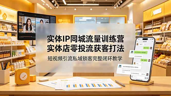 (18999期)实体IP同城流量训练营:实体店零投流获客打法,短视频引流私域锁客完整闭环教学-智云网
