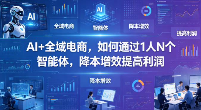 AI+全域电商,如何通过1人N个智能体,降本增效提高利润 AI+全域电商,如何通过1人N个智能体,降本增效提高利润