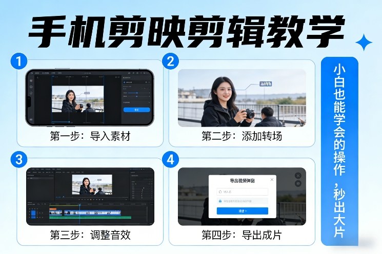 手机剪映剪辑教学,小白也能学会的操作,秒出大片-智云网
