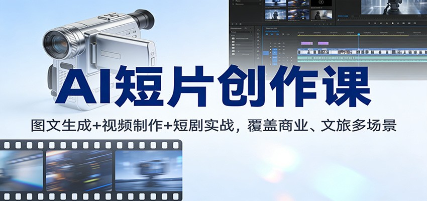 AI短片创作课：图文生成+ 视频制作+短剧实战，覆盖商业、 文旅多场景-智云网