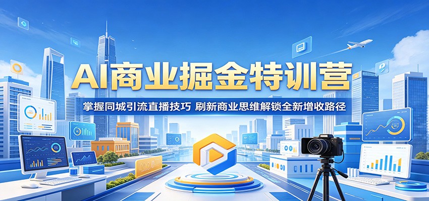AI商业掘金特训营:掌握同城引流直播技巧,刷新商业思维解锁全新增收路径-智云网