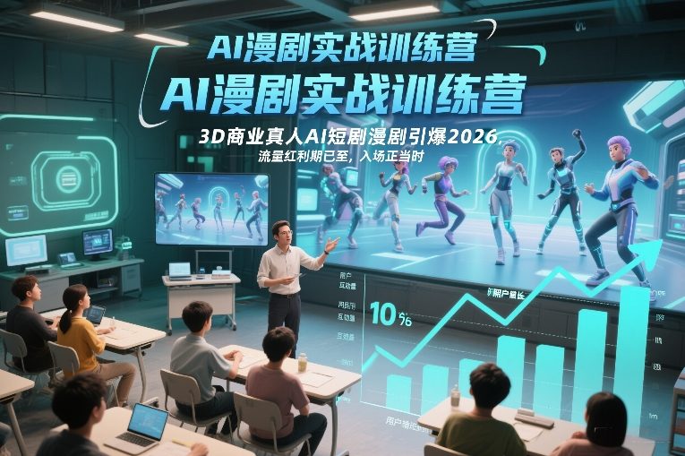 AI漫剧实战训练营,3D商业真人AI短剧漫剧引爆2026,流量红利期已至,入场正当时-智云网