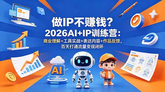 (18839期)做IP不赚钱?2026AI+IP训练营:商业理解+工具实战+表达内容+作品反馈,百天打通流量变现闭环-智云网