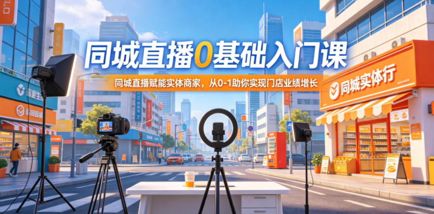 同城直播0基础入门课,同城直播赋能实体商家,从0-1助你实现门店业绩增长-智云网