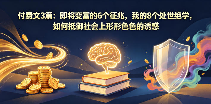 付费文3篇：即将变富的6个征兆，我的8个处世绝学，如何抵御社会上形形色色的诱惑-智云网