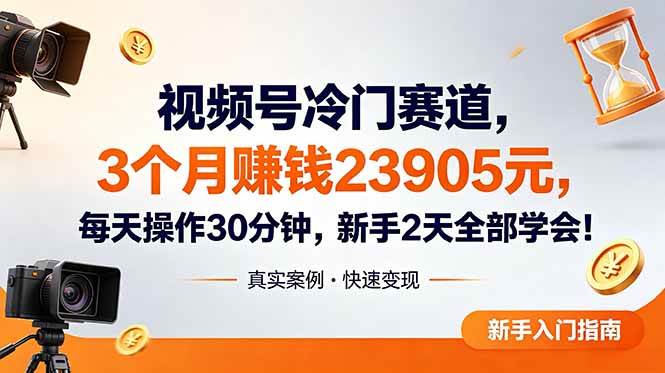 (18799期)视频号冷门赛道,3个月变现23905元,新手2天学会 每天操作30分钟!-智云网