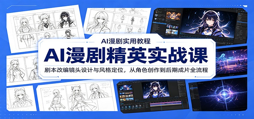 AI漫剧精英实战课:剧本改编镜头设计与风格定位,从角色创作到后期成片全流程-智云网