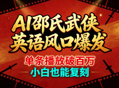 AI邵氏武侠英语风口爆发,单条播放破百万,小白也能复刻-智云网