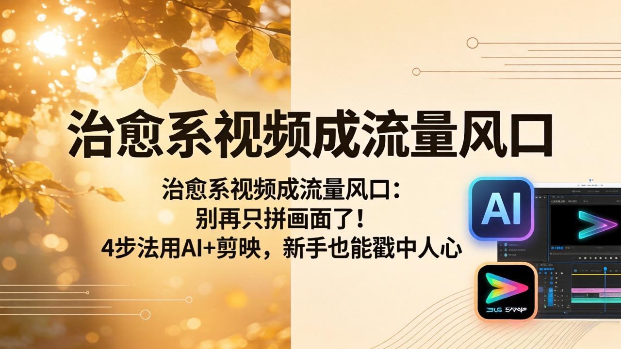 治愈系视频成流量风口：别再只拼画面了！4步法用AI+剪映，新手也能戳中人心-智云网