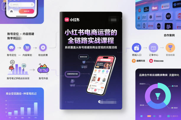 小红书电商运营的全链路实战课程,系统覆盖从账号搭建到商业变现的完整流程-智云网