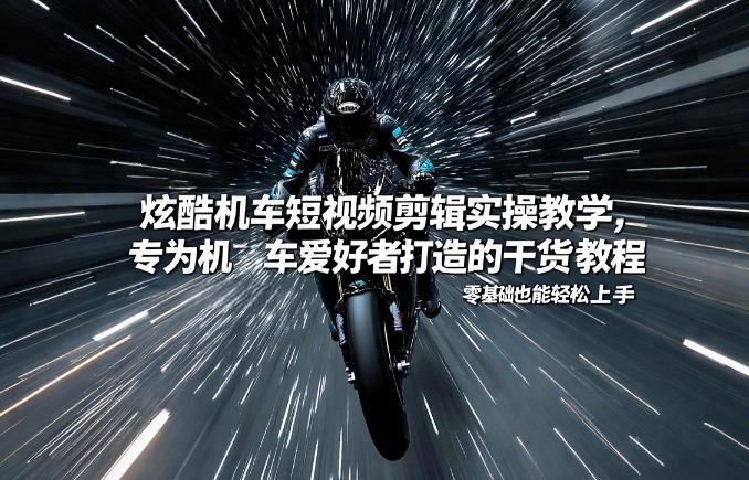 炫酷机车短视频剪辑实操教学,专为机车爱好者打造的干货教程,零基础也能轻松上手-智云网