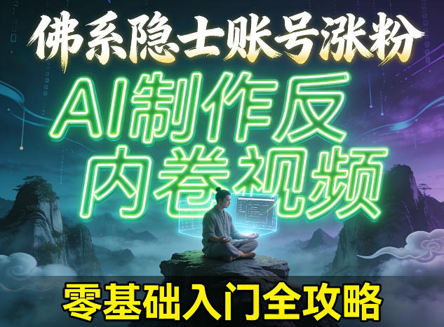 佛系隐士账号涨粉,AI制作反内卷视频,零基础入门全攻略-智云网