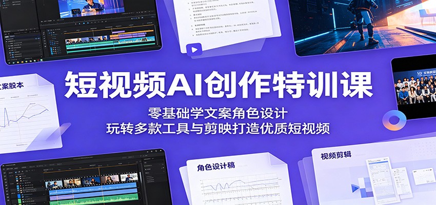 短视频AI创作特训课:零基础学文案角色设计,玩转多款工具与剪映打造优质短视频-智云网