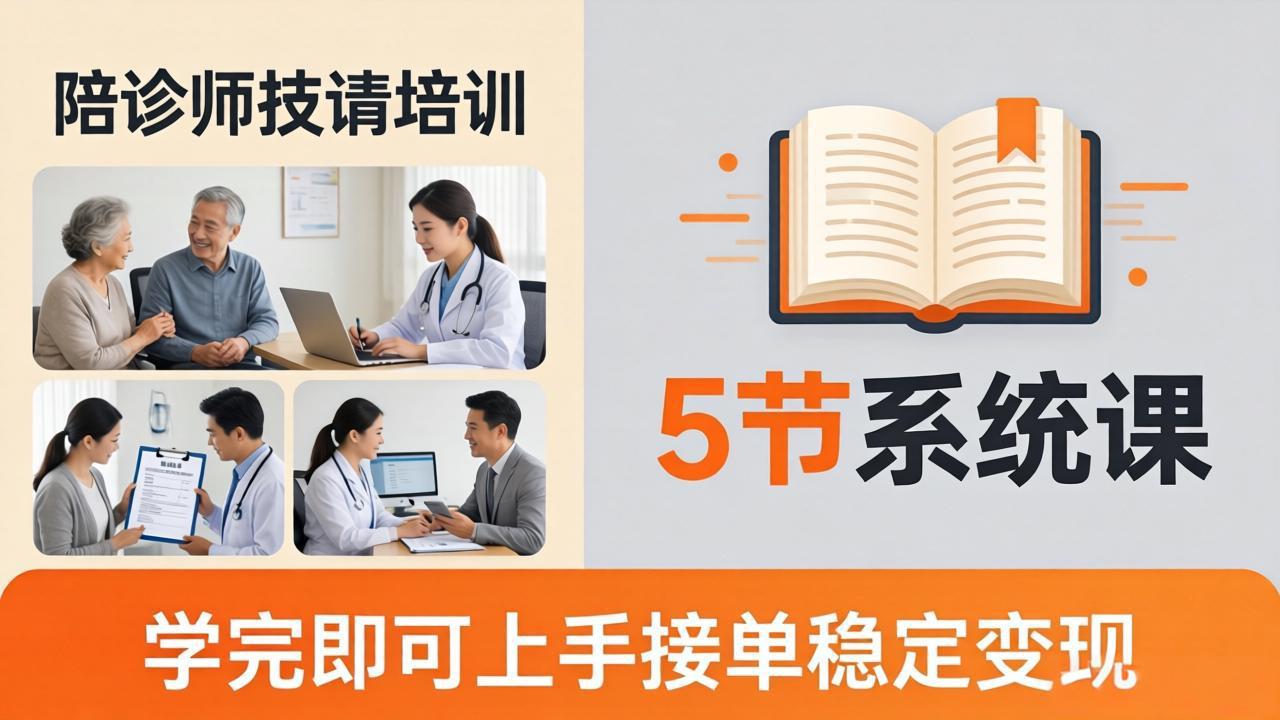 想做陪诊师不知从何下手?5节系统课教你掌握核心技能,学完即可上手接单稳定变现-智云网