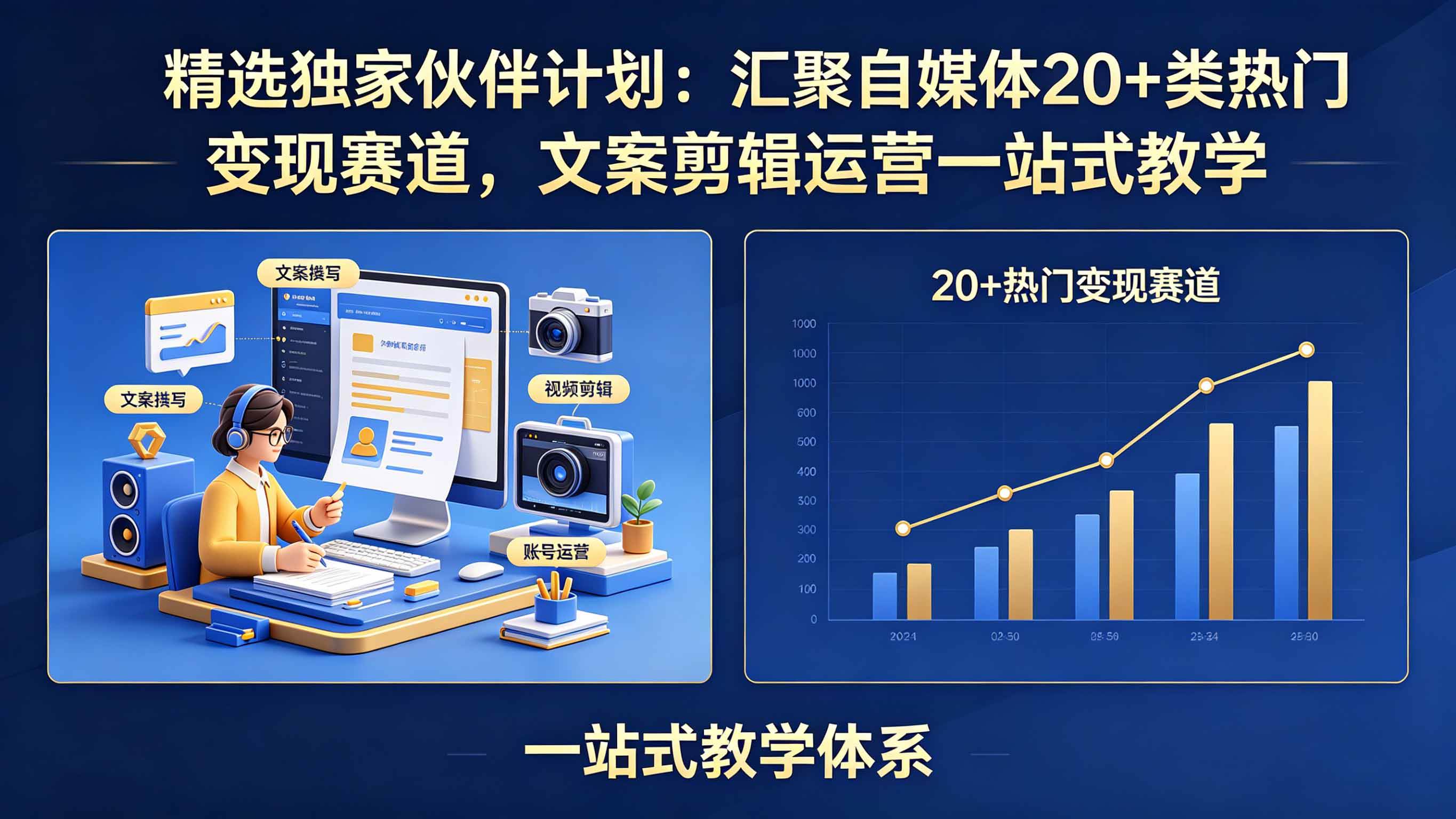 (18478期)精选独家伙伴计划:汇聚自媒体20+类热门变现赛道,文案剪辑运营一站式教学 (18478期)精选独家伙伴计划:汇聚自媒体20+类热门变现赛道,文案剪辑运营一站式教学
