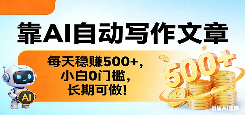 靠AI自动写作文章，每天稳赚500+，小白0门槛，长期可做！-智云网