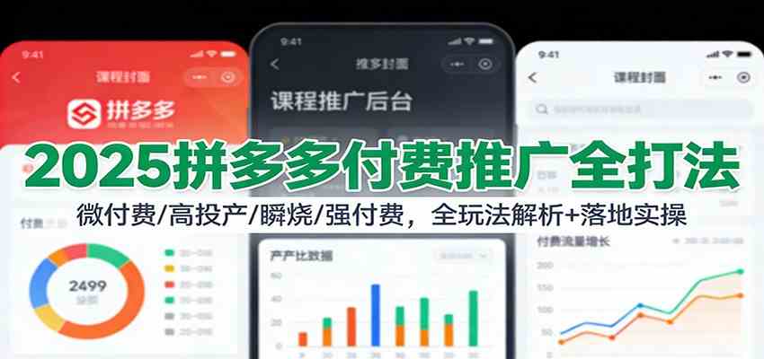 2025拼多多付费推广全打法:微付费/高投产/瞬烧/强付费,全玩法解析+落地实操-智云网