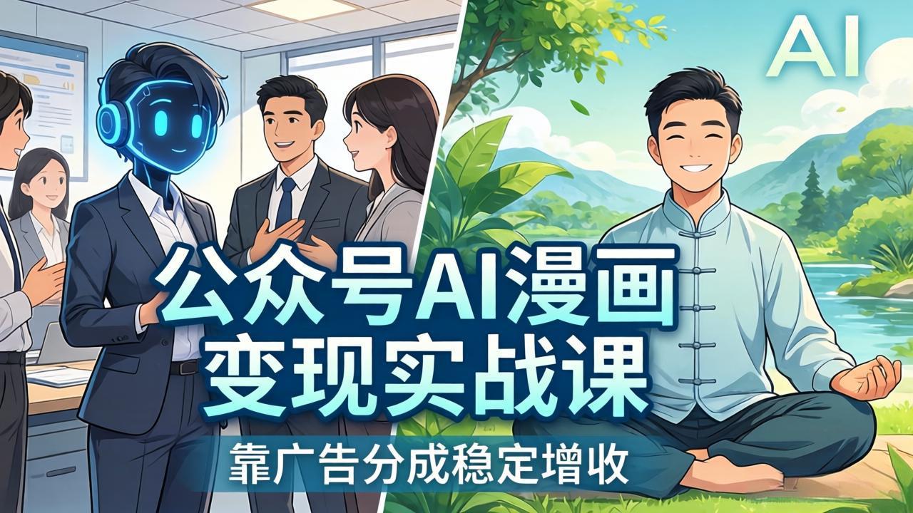 公众号AI漫画变现实战课:星座/职场/养生多赛道+智能体发文,靠广告分成稳定增收-智云网