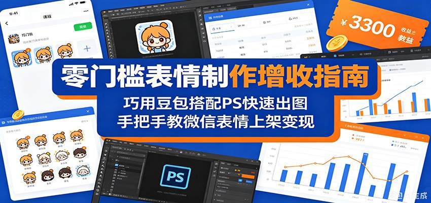 零门槛表情制作增收指南:巧用豆包搭配 PS 快速出图,手把手教微信表情上架变现-智云网