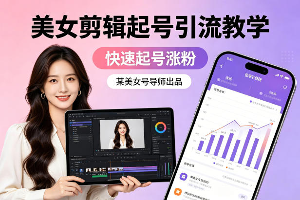 某美女号导师出品:美女剪辑起号引流教学,快速起号涨粉-智云网