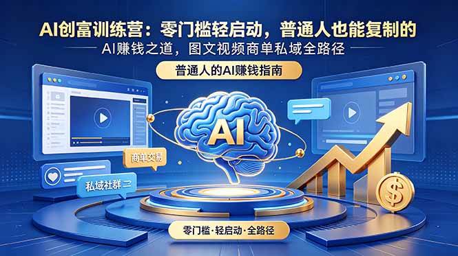 (18911期)AI创富训练营:零门槛轻启动,普通人也能复制的AI赚钱之道,图文视频商单私域全路径-智云网