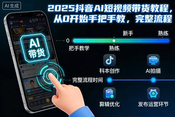 2025抖音AI短视频带货教程,从0开始手把手教,完整流程-智云网