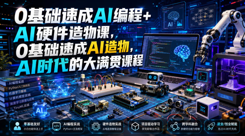 0基础速成AI编程+AI硬件造物课，0基础速成AI造物，AI时代的大满贯课程-智云网