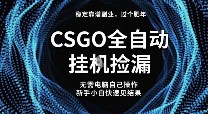 【稳定副业】全球最热门游戏CSGO全自动捡漏,最新玩法,新手小白日入5张+【揭秘】-智云网