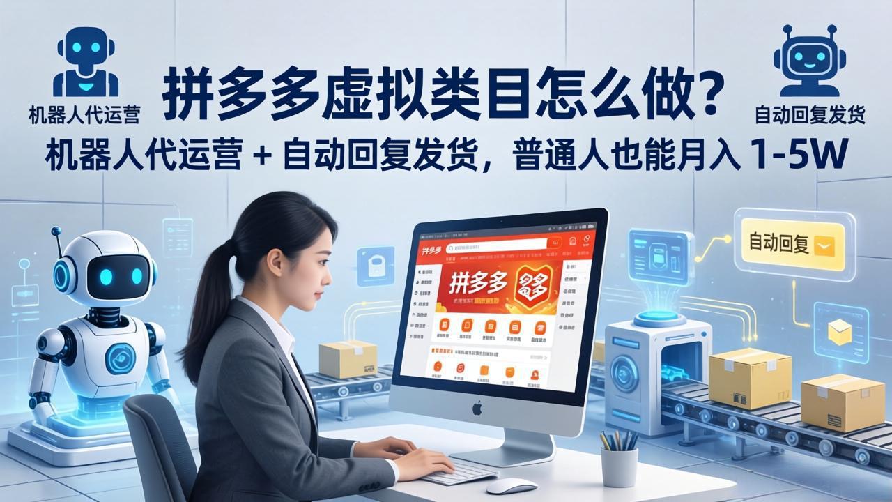 拼多多虚拟类目怎么做?机器人代运营 + 自动回复发货,普通人也能月入 1-5W-智云网