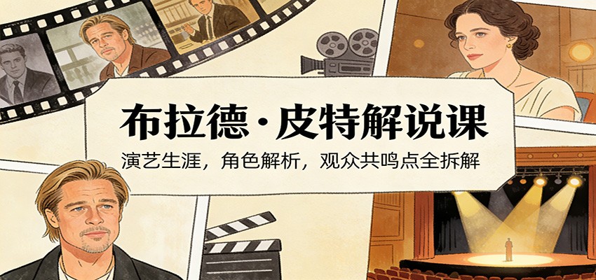 演员说-布拉德.皮特解说课:演艺生涯,角色解析,观众共鸣点全拆解-智云网