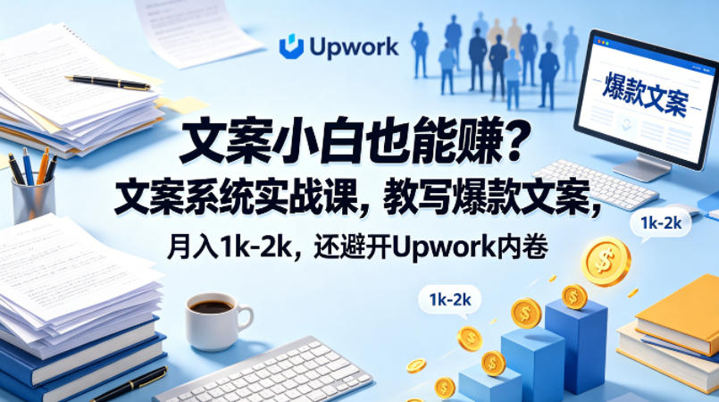 文案小白也能賺?文案系统实战课,教写爆款文案,月入1k-2k,还避开Upwork内卷【原创双语字幕】 文案小白也能賺?文案系统实战课,教写爆款文案,月入1k-2k,还避开Upwork内卷【原创双语字幕】