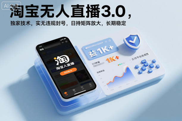 淘宝无人直播3.0,独家技术,实无违规封号,日收益1k+,支持矩阵放大,长期稳定【揭秘】-智云网