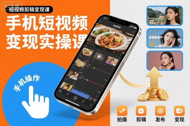 手机短视频变现实操课，短视频剪辑变现课-智云网