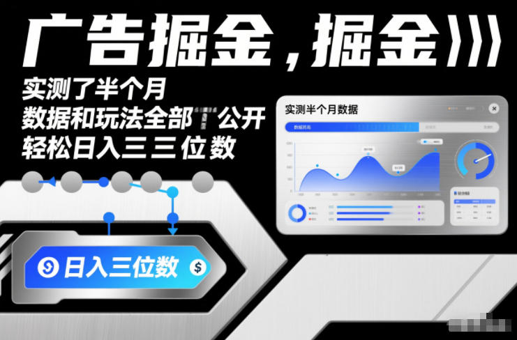 广告掘金,实测了半个月,数据和玩法全部公开,轻松日入三位数-智云网