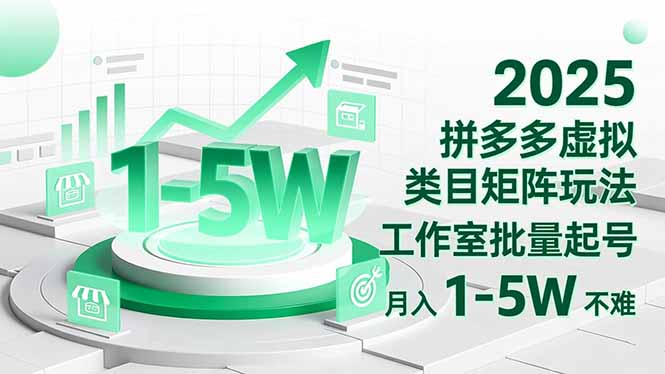 2025 拼多多虚拟类目矩阵玩法,工作室批量起号,月入 1-5W 不难-智云网