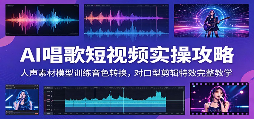 AI唱歌短视频实操攻略:人声素材模型训练音色转换,对口型剪辑特效完整教学-智云网