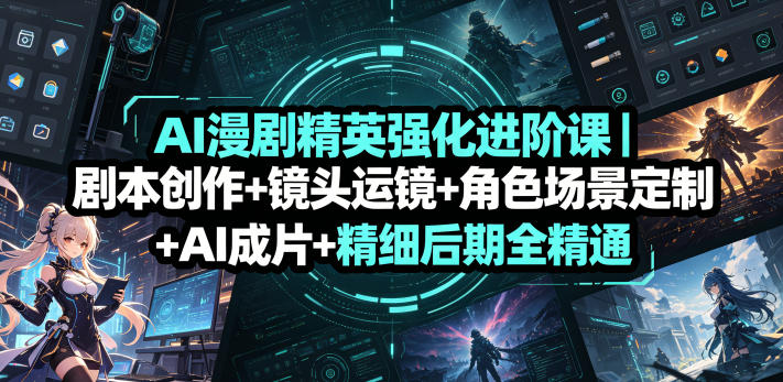 AI漫剧精英强化进阶课|剧本创作+镜头运镜+角色场景定制+AI成片+精细后期全精通 AI漫剧精英强化进阶课|剧本创作+镜头运镜+角色场景定制+AI成片+精细后期全精通