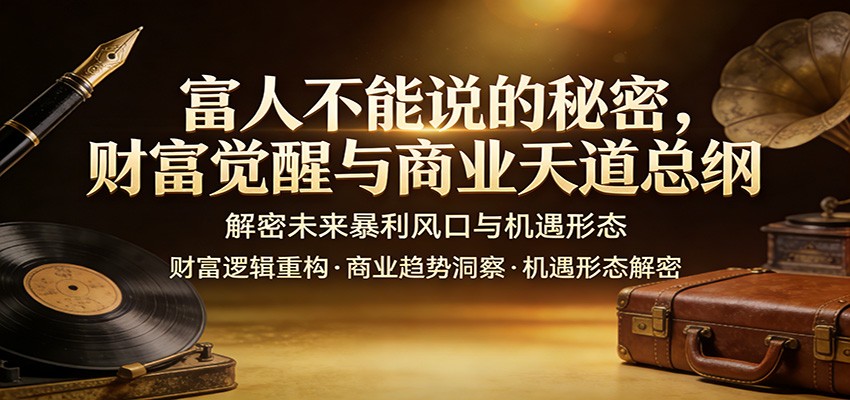 富人不能说的秘密，财富觉醒与商业天道总纲，解密未来暴利风口与机遇形态-智云网