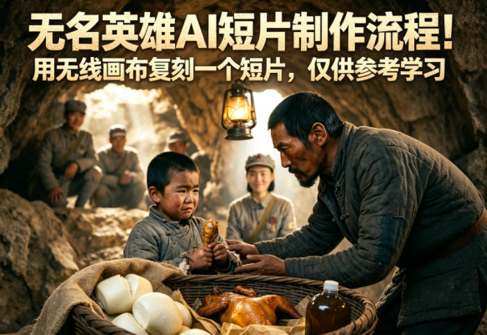 无名英雄AI短片制作流程!用无线画布复刻一个短片,仅供参考学习 无名英雄AI短片制作流程!用无线画布复刻一个短片,仅供参考学习