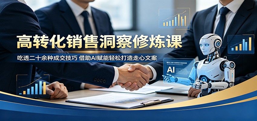 高转化销售洞察修炼课:吃透二十余种成交技巧,借助AI赋能轻松打造走心文案-智云网