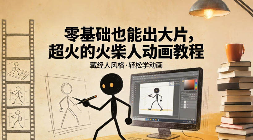 零基础也能出大片,超火的火柴人动画教程(藏经人风格)-智云网