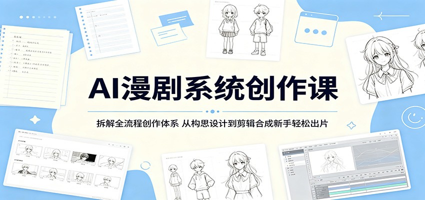 AI漫剧系统创作课:拆解全流程创作体系,从构思设计到剪辑合成新手轻松出片-智云网