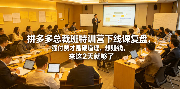 拼多多总裁班特训营下线课复盘,强付费才是硬道理,想賺钱,来这2天就够了-智云网